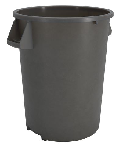 CAN TRASH PLASTIC 32GAL GRAY ROUND BRONCO - Trash Cans: Plastic